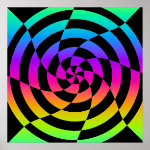 Póster Corey Tiger 80's Vintage Op Art