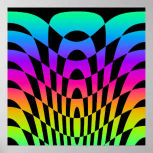Póster Corey Tiger 80's Vintage Op Art
