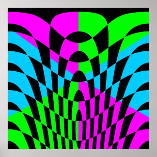 Póster Corey Tiger 80's Vintage Op Art