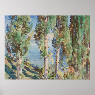 Póster Corfú, cipreses de John Singer Sargent
