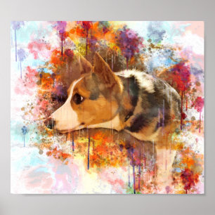 Póster Corgi contento Galés