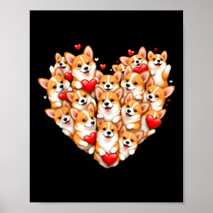 Póster Corgi Corgi Valentine Día de San Valentín Corgi Gi