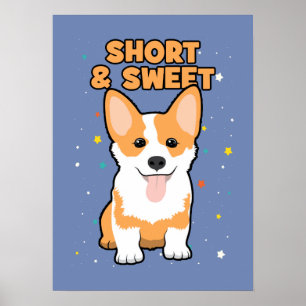 Póster Corgi - Corto y dulce, Personalizado de perro, Nov