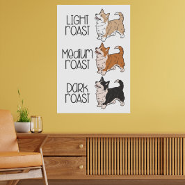 Póster Corgi Dog & Coffee