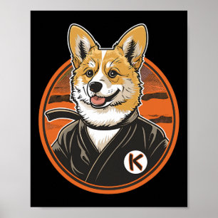 Póster Corgi En Jiu Jitsu Gi Bjj Life Karate Taekwondo Co