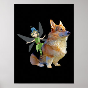 Póster Corgi & Fairy - Gracioso Corgi galés