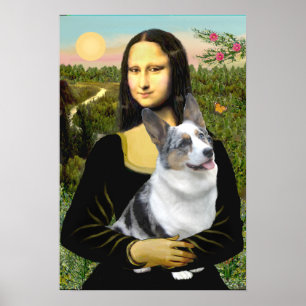 Póster Corgi galés (azul) - Moan Lisa