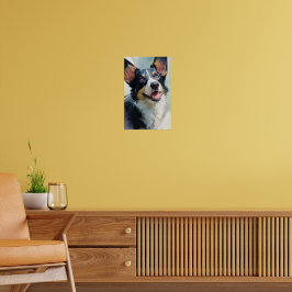 Póster Corgi galés de Cardigan acuarela