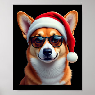 Póster Corgi galés Santa Navidades suéter navidad gracios