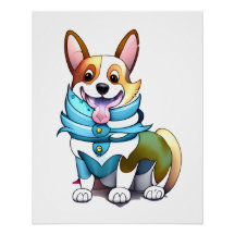 Corgi naranja lindo para un estado de ánimo positi