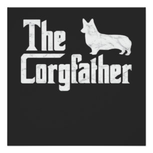 Póster Corgi Papá el Corgfather Camiseta Divertida para A