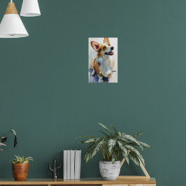 Póster corgi Pembroke galés acuarela