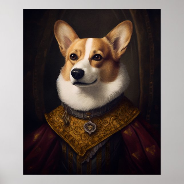 Póster Corgi renacentista (Frente)
