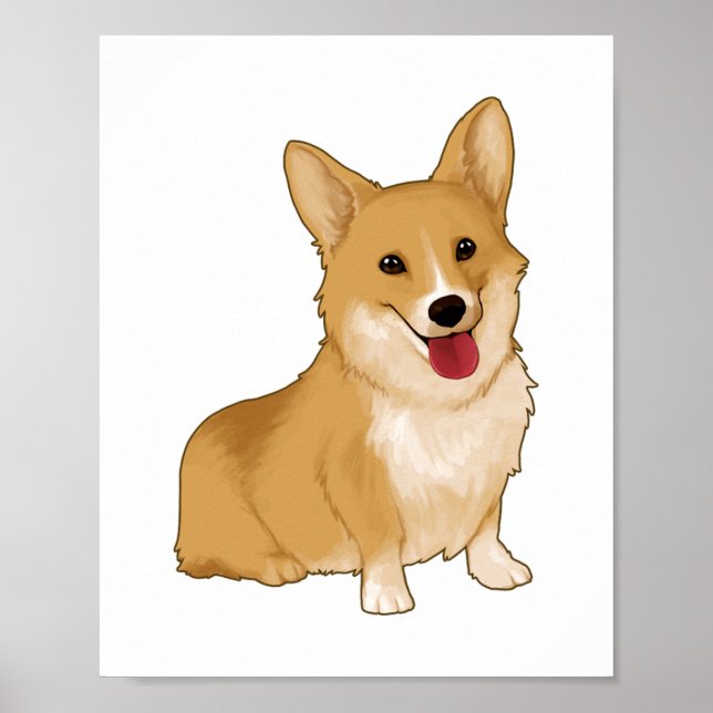 Póster Corgi sonriente (Frente)