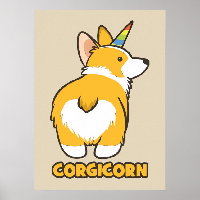 Póster Corgi Unicorn - CORGICORN (Frente)