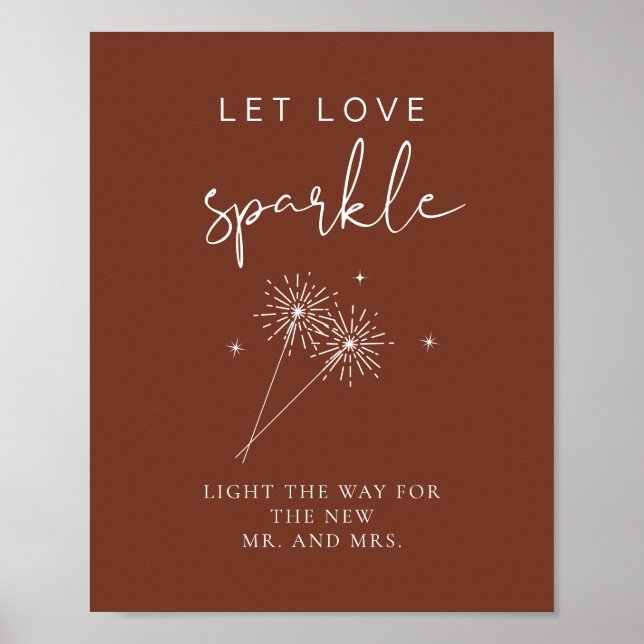 Póster CORIANDER Boho Boda Sparkler Despedir Poster (Frente)
