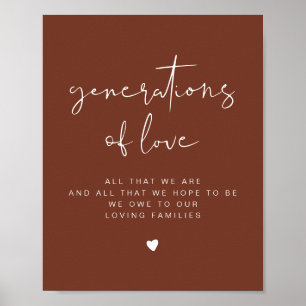 Póster CORIANDER Boho Generaciones de Rótulo Boda de amor
