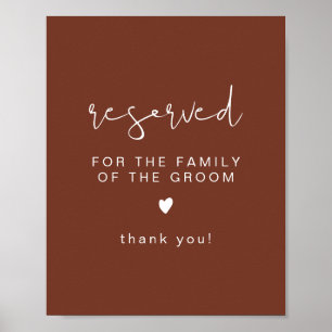 Póster CORIANDER Boho reservado para la familia de Groom