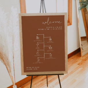 Póster CORIANDER Boho Terracotta Boda Icono