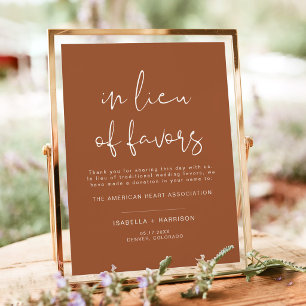 Póster CORIANDER Boho Terracotta Lieu of Favor Boda