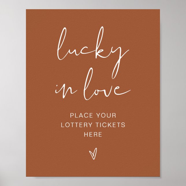 Póster CORIANDER Boho Terracotta Lucky in Love Rótulo (Frente)