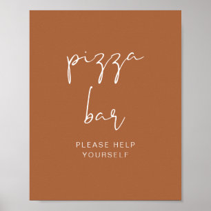 Póster CORIANDER Boho Terracotta Pizza Bar Poster