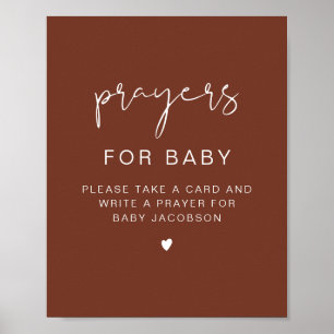 Póster CORIANDER Rust Baby Shower Prayers for Baby Rótulo
