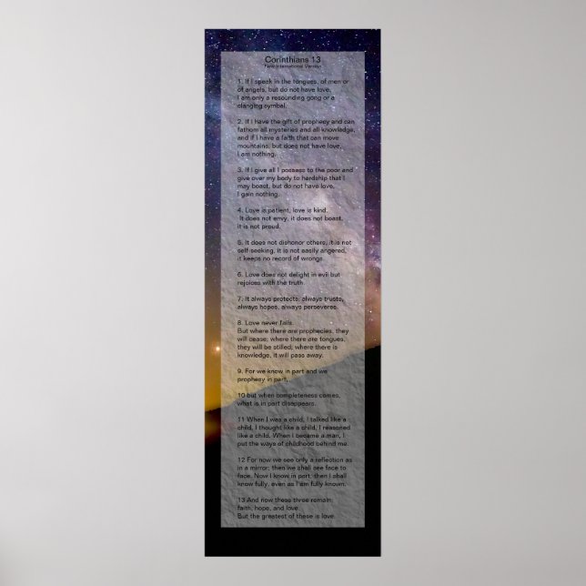 Póster Corinthians 13 Imprimir (Frente)