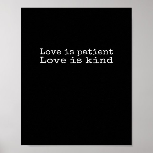 Póster Corinthians Love Is Patient Love Is Kind Scripture (Frente)