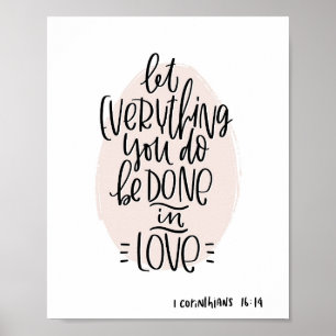 Póster Corintios 16:14 Vértigo de la Biblia