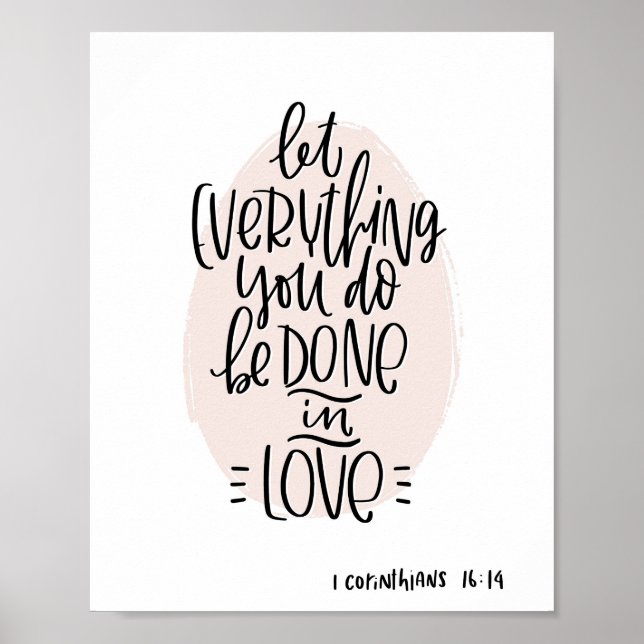 Póster Corintios 16:14 Vértigo de la Biblia (Frente)