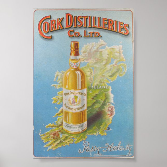 Póster Cork Ireland Whiskey Distilleries Poster (Frente)