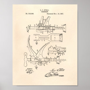 Póster Corkbolt 1897 Patent Art - Old Peper