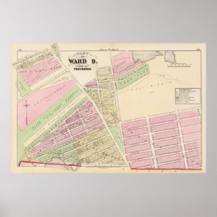 Póster Corliss Cove Cunliffs Pond and Cranston Atlas Map