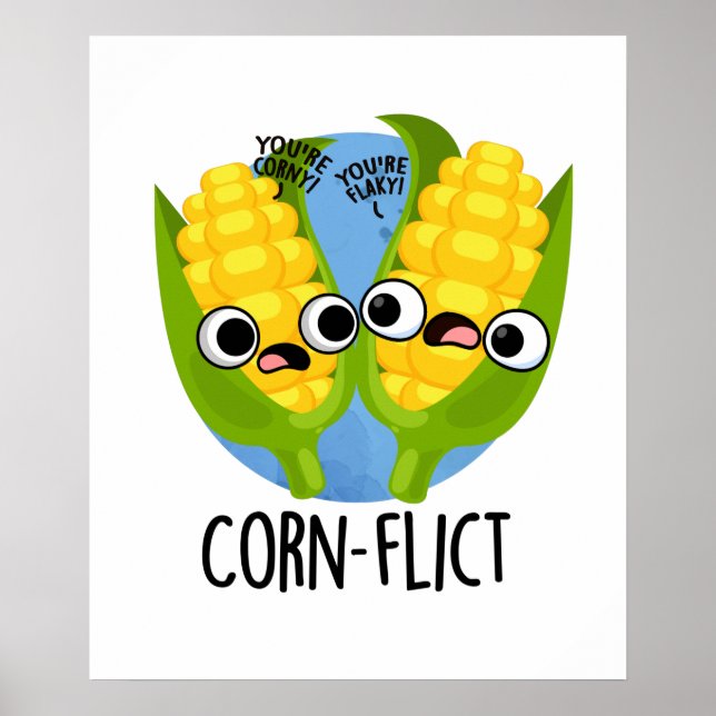 Póster Corn-flict Funny Corn Pun (Frente)