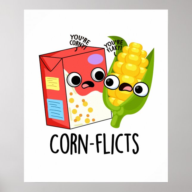 Póster Corn-flicts Funny Corn Pun (Frente)