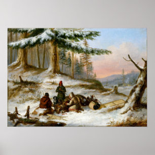 Póster Cornelius Krieghoff Moose Hunters