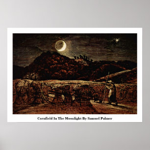 Póster Cornfield A La Luz De La Luna Por Samuel Palmer