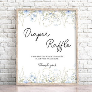Póster Cornflower Wildflower Baby Shower Diaper Raffle