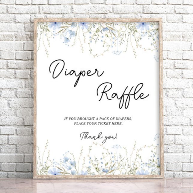Póster Cornflower Wildflower Baby Shower Diaper Raffle (Subido por el creador)