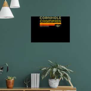 Póster Cornhole divertidos regalos de Navidad de época de