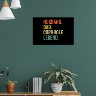 Póster Cornhole Vintage Regalo Divertido Esposo Papá Leye