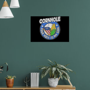 Póster Cornhole Your Hole is My Goal American Flag