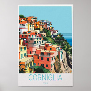 Póster Corniglia Italia Costa Viajes Imprimir