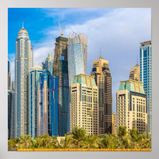 Póster Cornisa de rascacielos modernos de Dubai