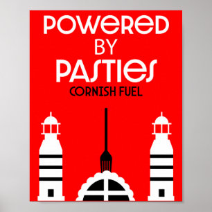 Póster Cornwall Cornish prepara comida inglesa