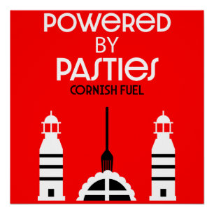 Póster Cornwall Cornish prepara comida inglesa