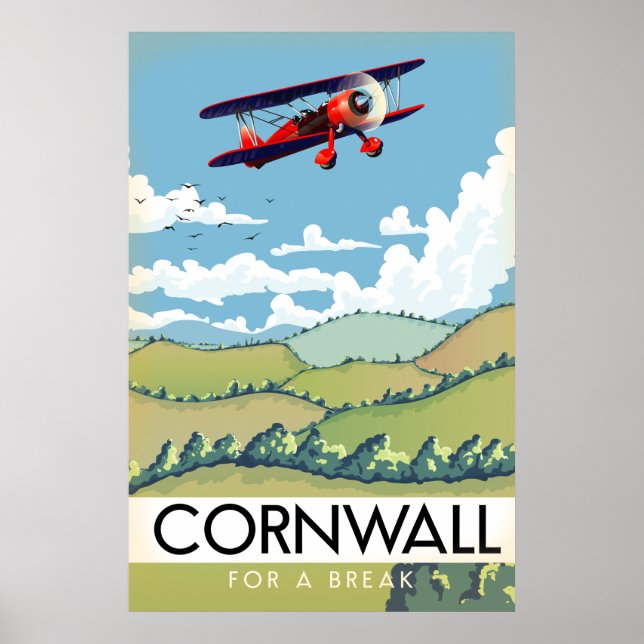 Póster Cornwall para unas vacaciones (Frente)