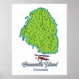 Póster Cornwallis Island, Canada Travel map