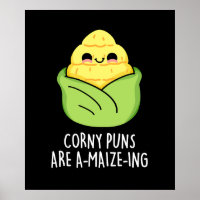 Corny Puns son A-maize-ing Funny Corn Pun Dark BG